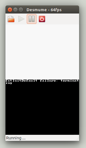 Captura del programa libfat en el emulador DeSmuMe.
