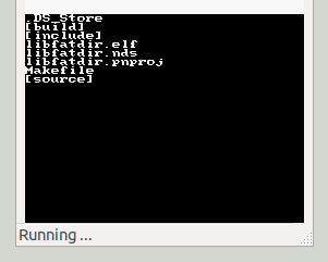 Captura del programa libfat en el emulador DeSmuMe usando cflash